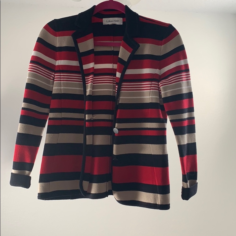 Calvin Klein Red striped blazer